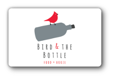 Illustrated Bird & the Bottle logo over a solid white background.